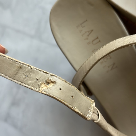 Lauren Ralph Lauren Strappy Leather Cork Wedges (Size 7.5) - Picture 15 of 16